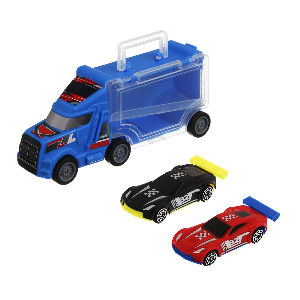 ИГРОЛЕНД Автовоз с двумя машинками, ABS, 16,5х7,2х5 см, 3 дизайна - #7