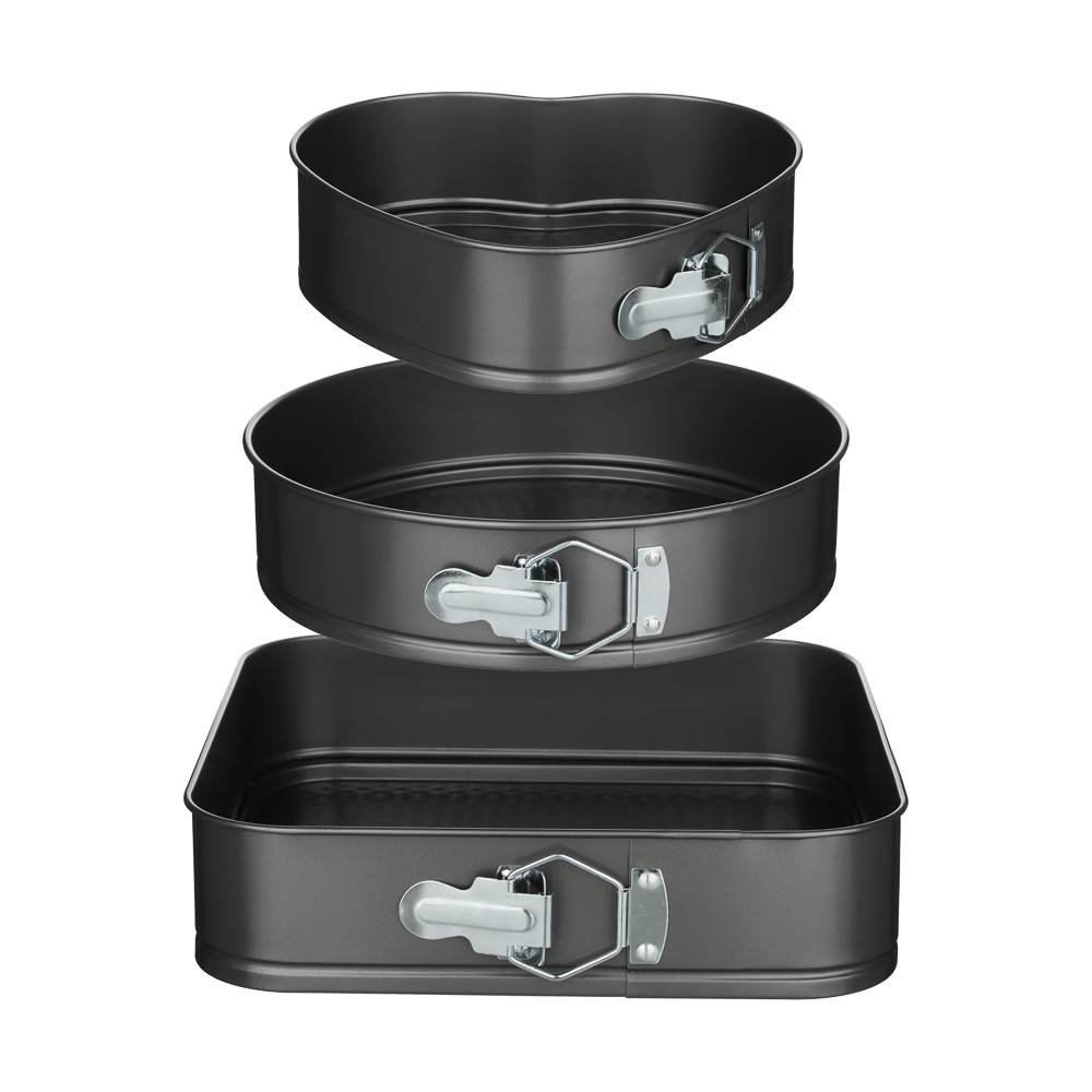 VETTA Набор форм разъемных для выпечки 3шт, с а/п покрытием, угл.сталь (квадратная, круглая, сердце) - #2