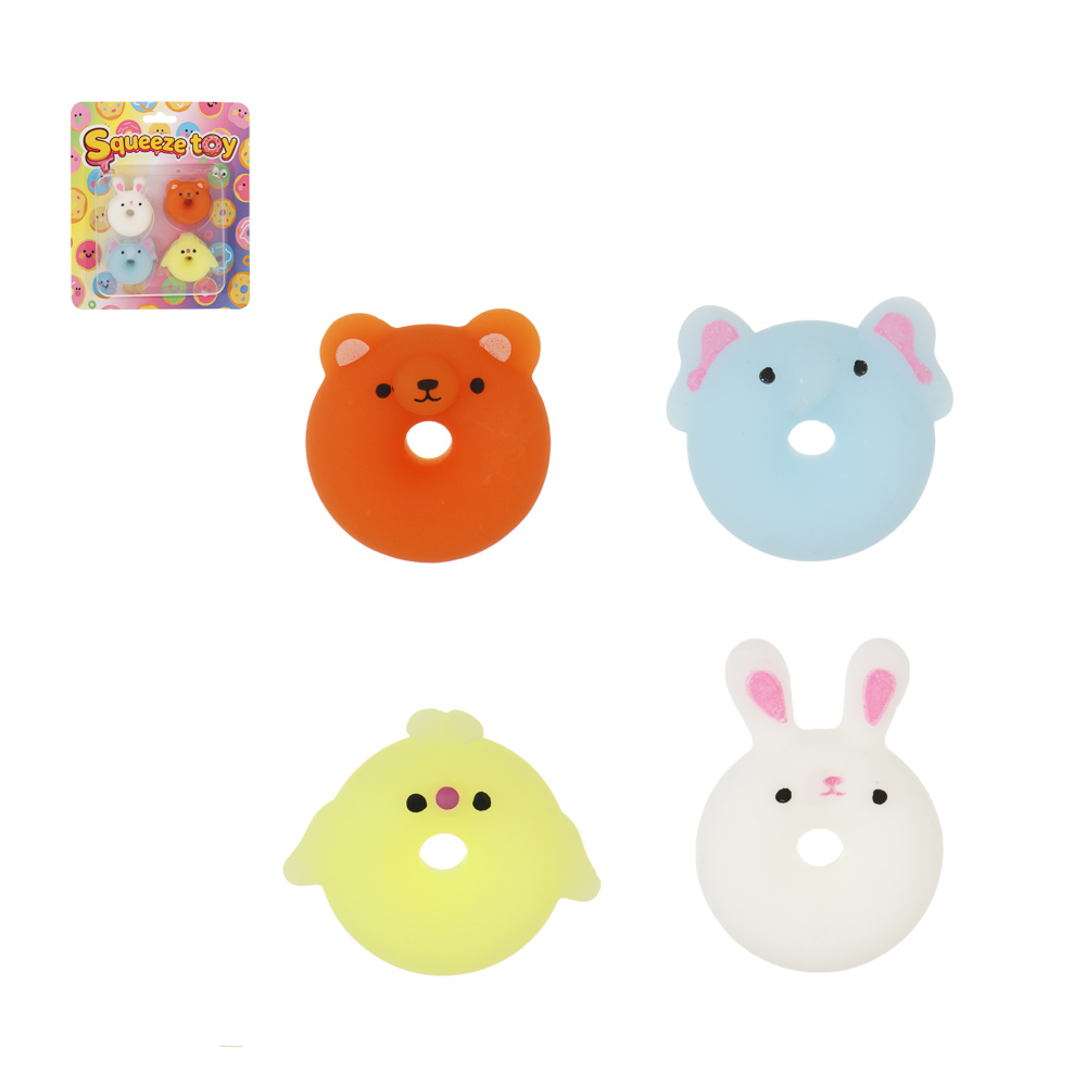 Игрушка антистресс "Пончики-малышки", набор, 4шт, 16х13,5cм, TPR, микс - #1