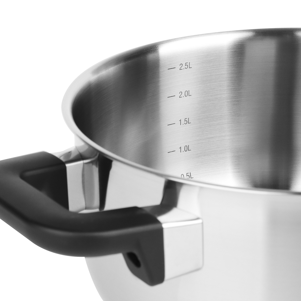 BY COLLECTION Inta Набор посуды кухонной 7пр, кастрюли 5л; 3л; ковш 1,5л; сковорода 24см, нерж.сталь - #7