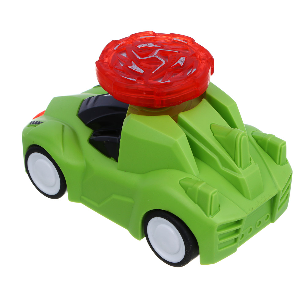 ИГРОЛЕНД Машинка "Дикий вихрь", летающ.диск, светящ.волчок, инерция, 3LR41,ABS,16х14,3х6 см, 4 диз. - #9