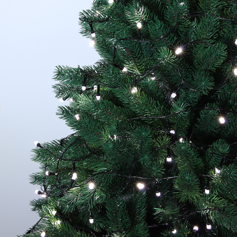 СНОУ БУМ Гирлянда эл. вьюн 20м, 200LED, белый, 8 режимов, ПВХ черный, 220В - #13