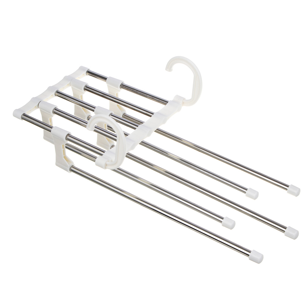 VETTA Вешалка-органайзер для брюк раздвижная, 5 уровней, 33x18x13 см, металл, пластик - #1