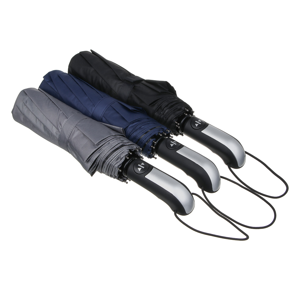 Зонт автомат, усиленный, металл, пластик, полиэстер, винил, d103см, 10 спиц, 3 цвета - #5