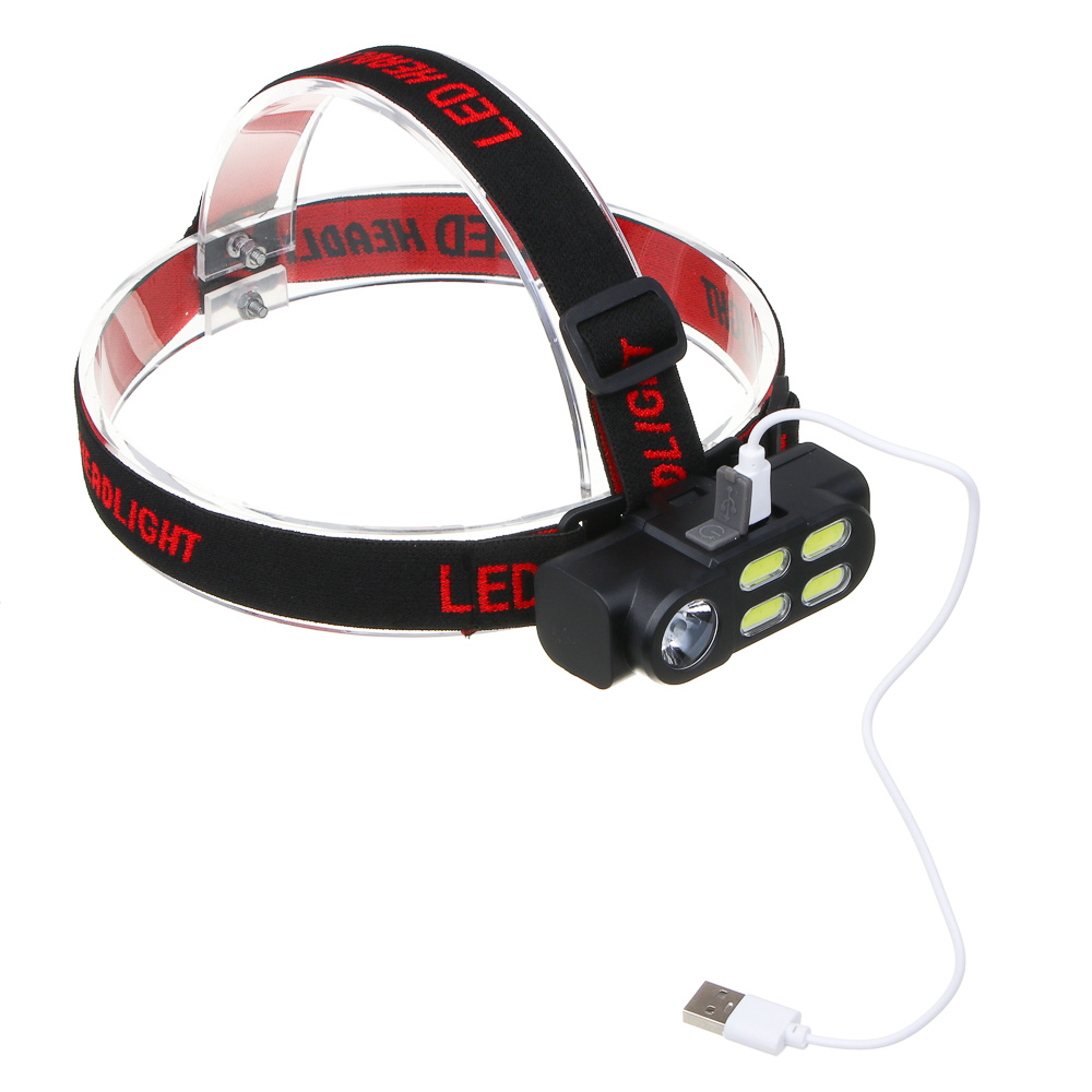 ЕРМАК Фонарь налобный, XPE+COB, 4 режима, зарядка USB, 83х27х25 мм, без АКБ - #8