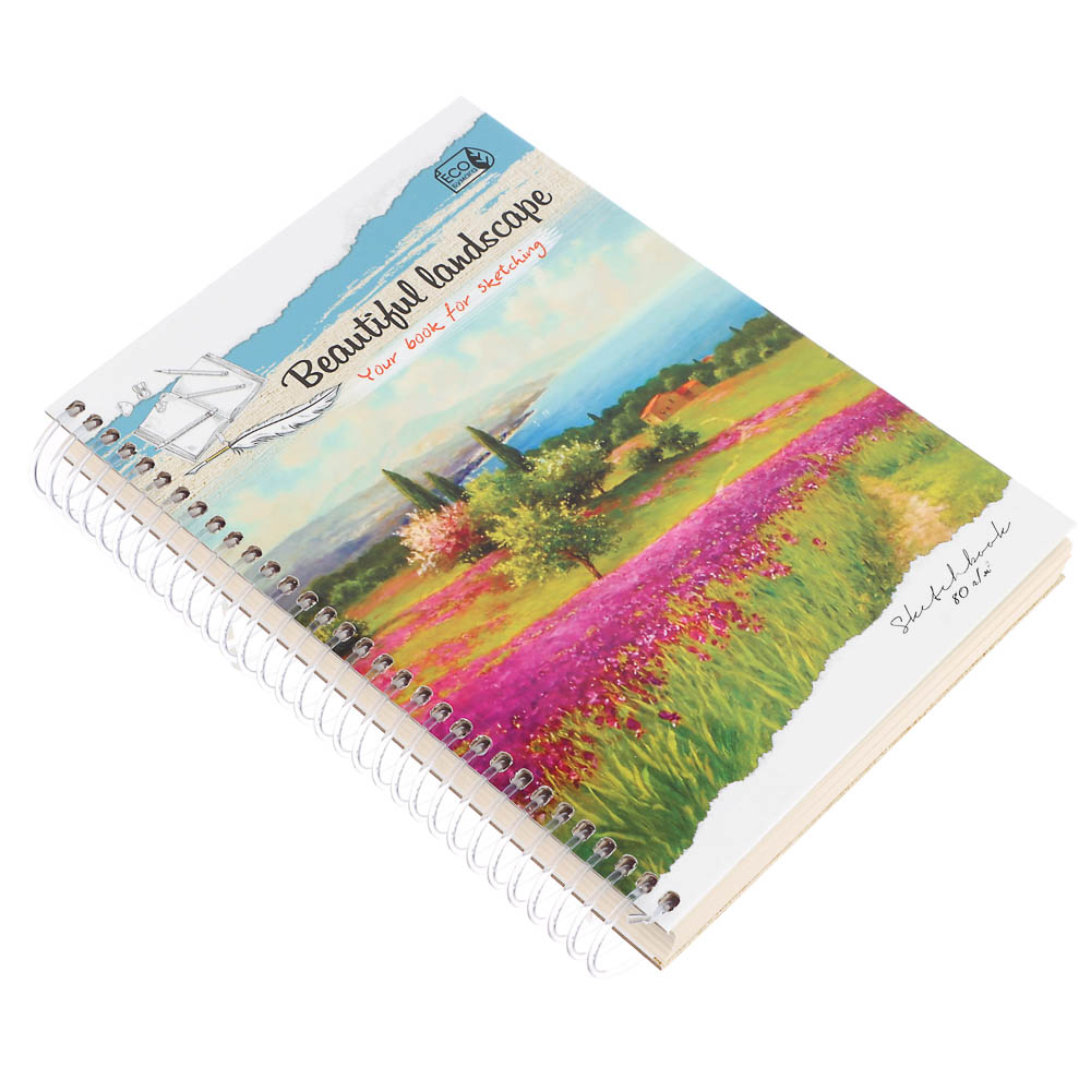 Скетчбук А5 (альбом),7БЦ,ламинация, блок 80-100 г/м2, спираль, в ассортименте - #18