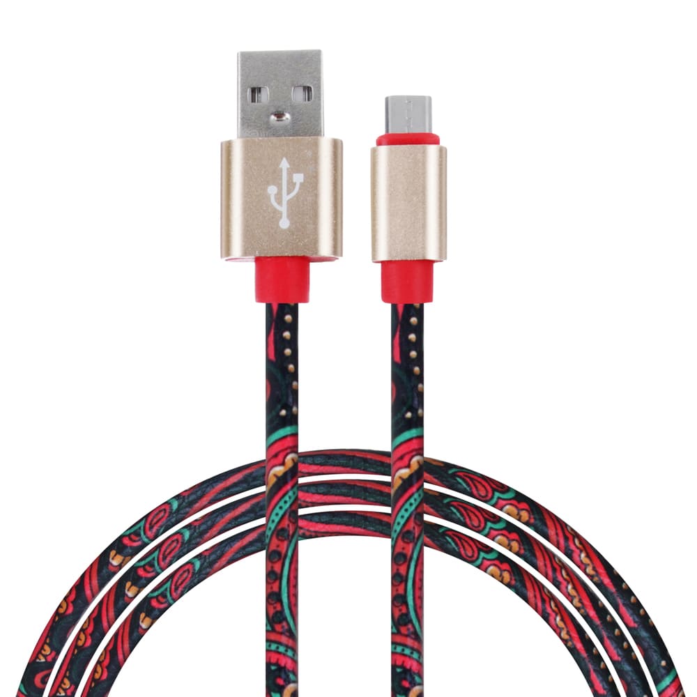 FORZA Кабель для зарядки Жар Птица Micro USB, 1м, 1.5А, кожаная оплётка, 4 цвета, пакет - #1