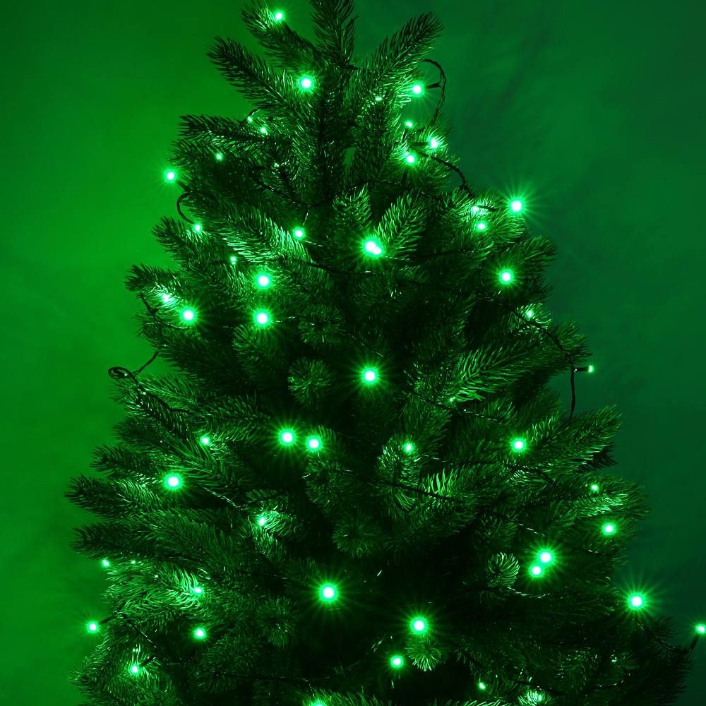 СНОУ БУМ Гирлянда эл. вьюн 10м, 100LED, зеленый, 8 режимов, ПВХ черный, 220В - #8