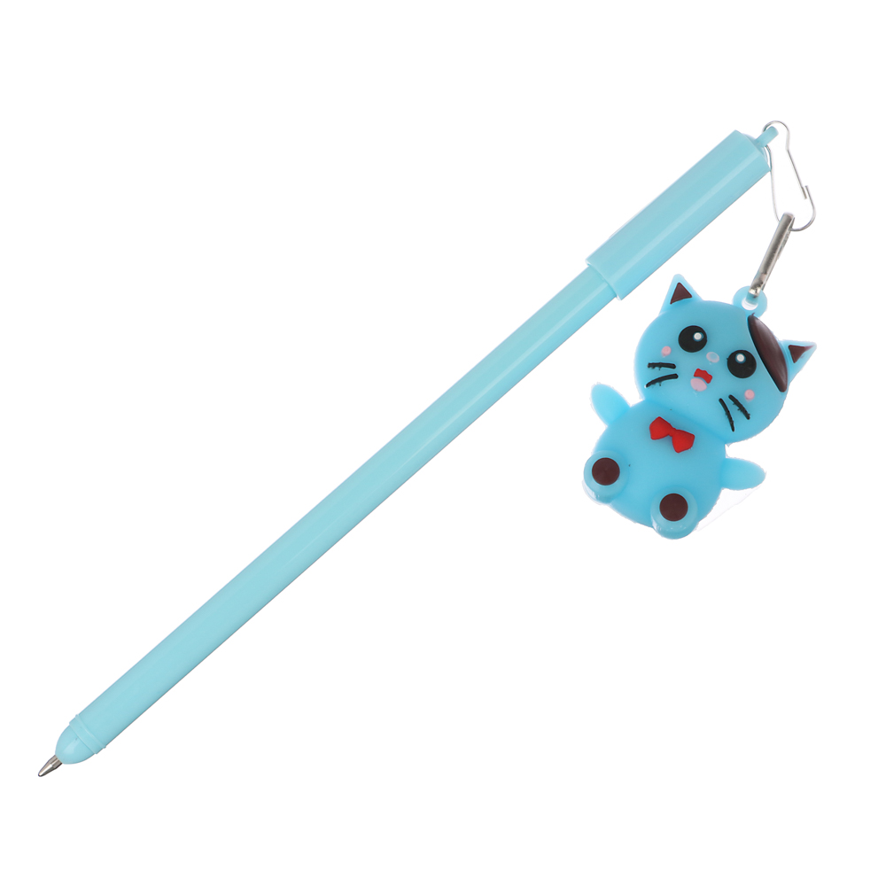 ClipStudio Ручка шариковая с брелоками в форме котика на подвеске,синяя,корпус 17 см,пластик,6 диз. - #3