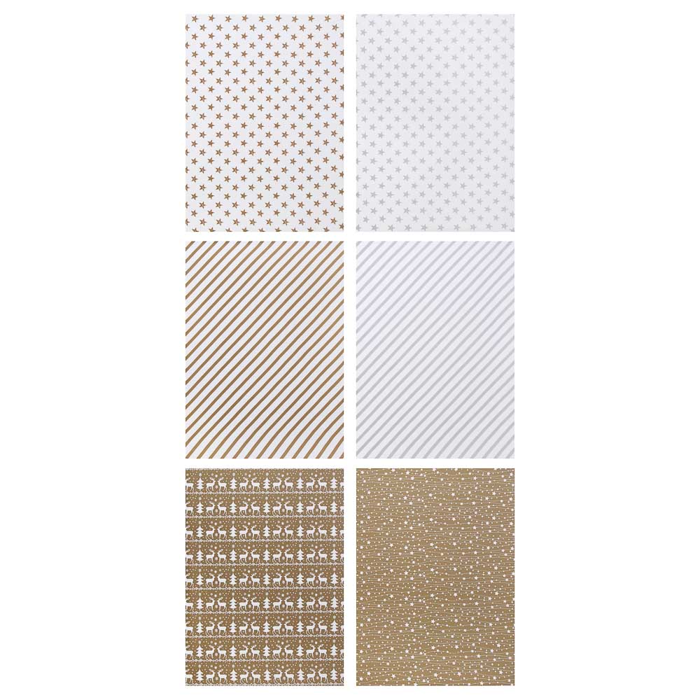 Бумага тм СНОУ БУМ подарочная, 70x100 см, 70 г, односторонняя, 6 диз. - #1