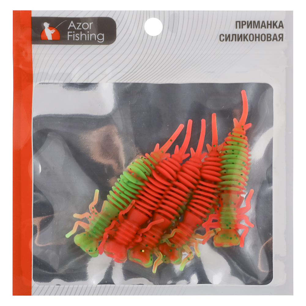 Приманка силиконовая "Личинка стрекозы" тм AZOR FISHING, 8см, 5шт, 5 цветов - #17
