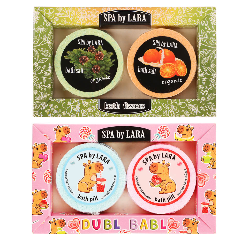 Подарочный набор Spa by lara Соль шипучая для ванн 2x80гр, 2 вида - #1