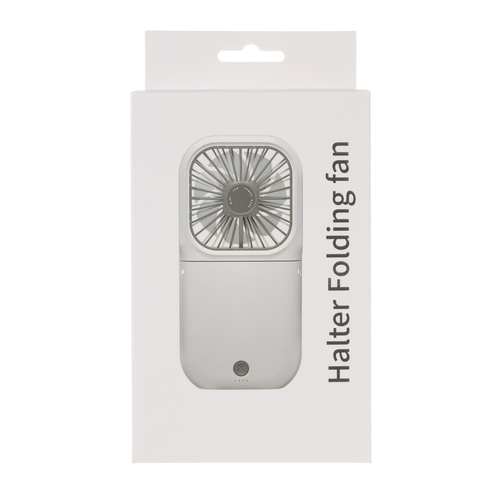 Вентилятор ручной складной с пауэрбэнком тм LEBEN 3.7в/1200мАч, USB-кабель, белый - #16