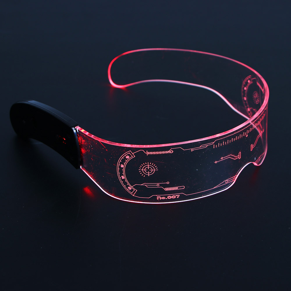 СНОУ БУМ Очки светящиеся неоновые LED, ширина 14см, 1 контроллер, 1хCR2032, акрил, 17 режимов - #9