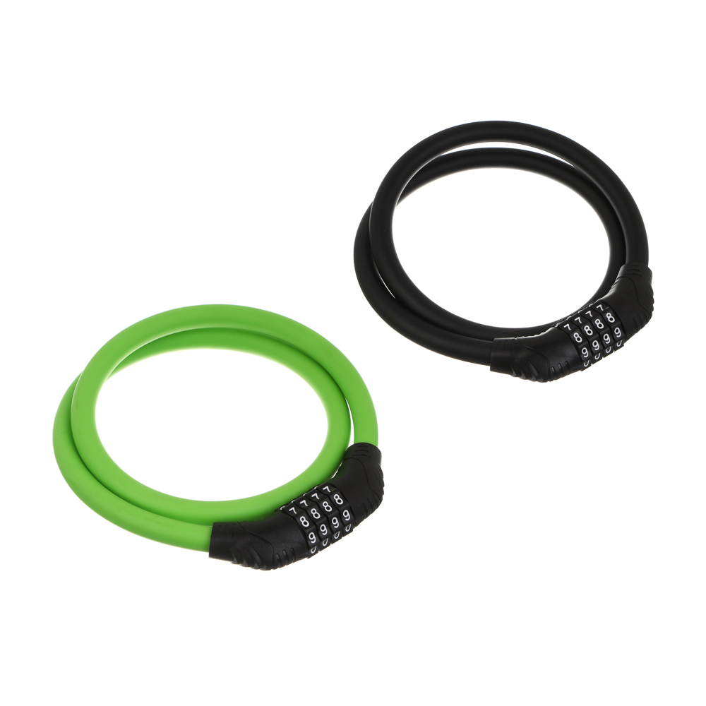 Замок велосипедный тм BY SPORT, противоугонный, тросовый, кодовый, 800х12мм, металл, пластик, 2 цв - #1