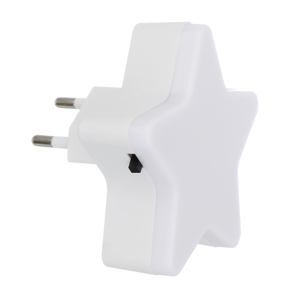 BY Светильник-ночник в розетку Звезда светодиодный, 1Вт, 8см, 230В, пластик, белый - #4