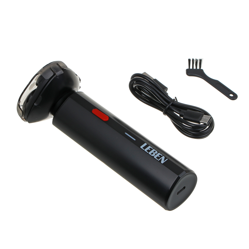 LEBEN Бритва, 600мА/ч, 80 мин работы, 1,5ч зарядка, индикатор, плавающие лезвия, софт тач покрытие - #7
