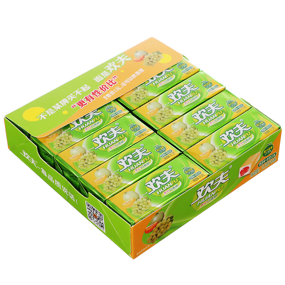 Жевательная резинка кубики с наполнителем HUANFU, 21,5 гр, виноград-дыня - #2
