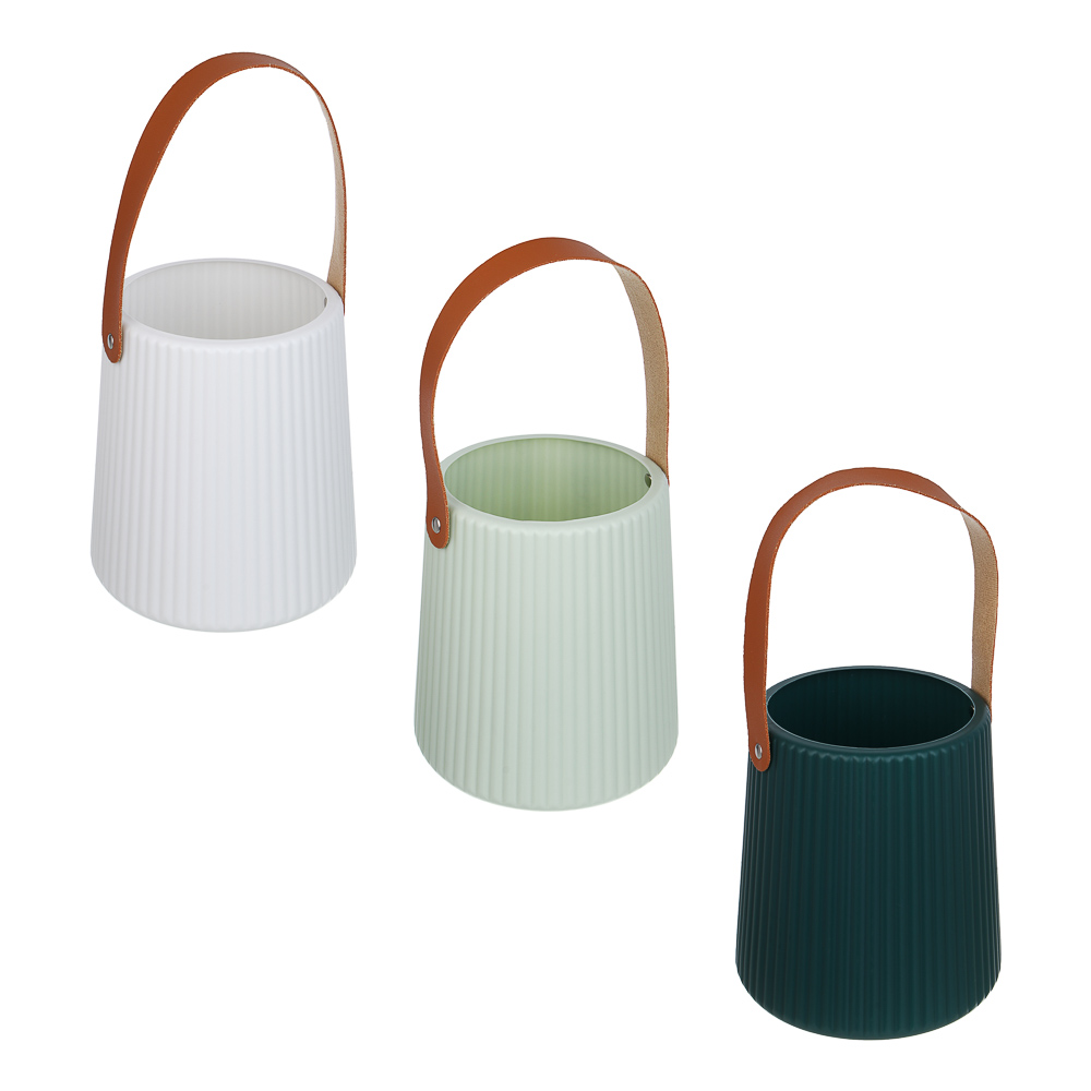 Ваза, 13,5x17,5x16 см, пластик, 3 цвета - #1