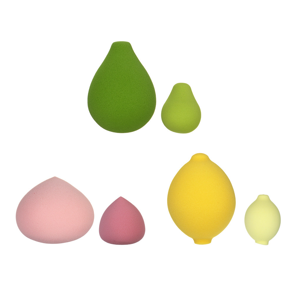 ЮНИLOOK Спонж для нанесения тональной основы в виде фруктов, 2 шт, ПУ, 5-5,5см/2-3см, 3 дизайна - #1
