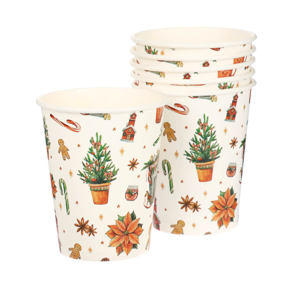 Набор бумажных стаканов Новогоднее настроение, 6 шт*250 мл - #1