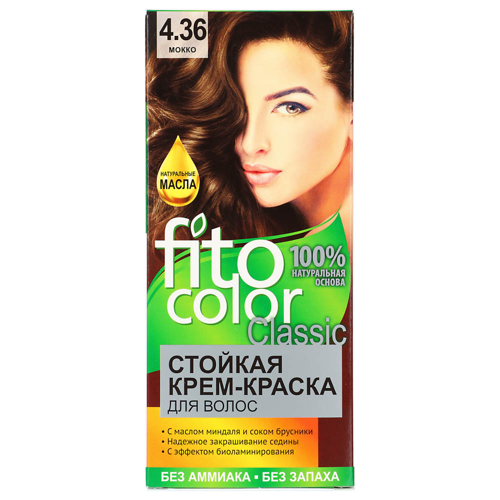 Краска для волос FITO COLOR Classic, 115 мл, тон 4.36 мокко - #1