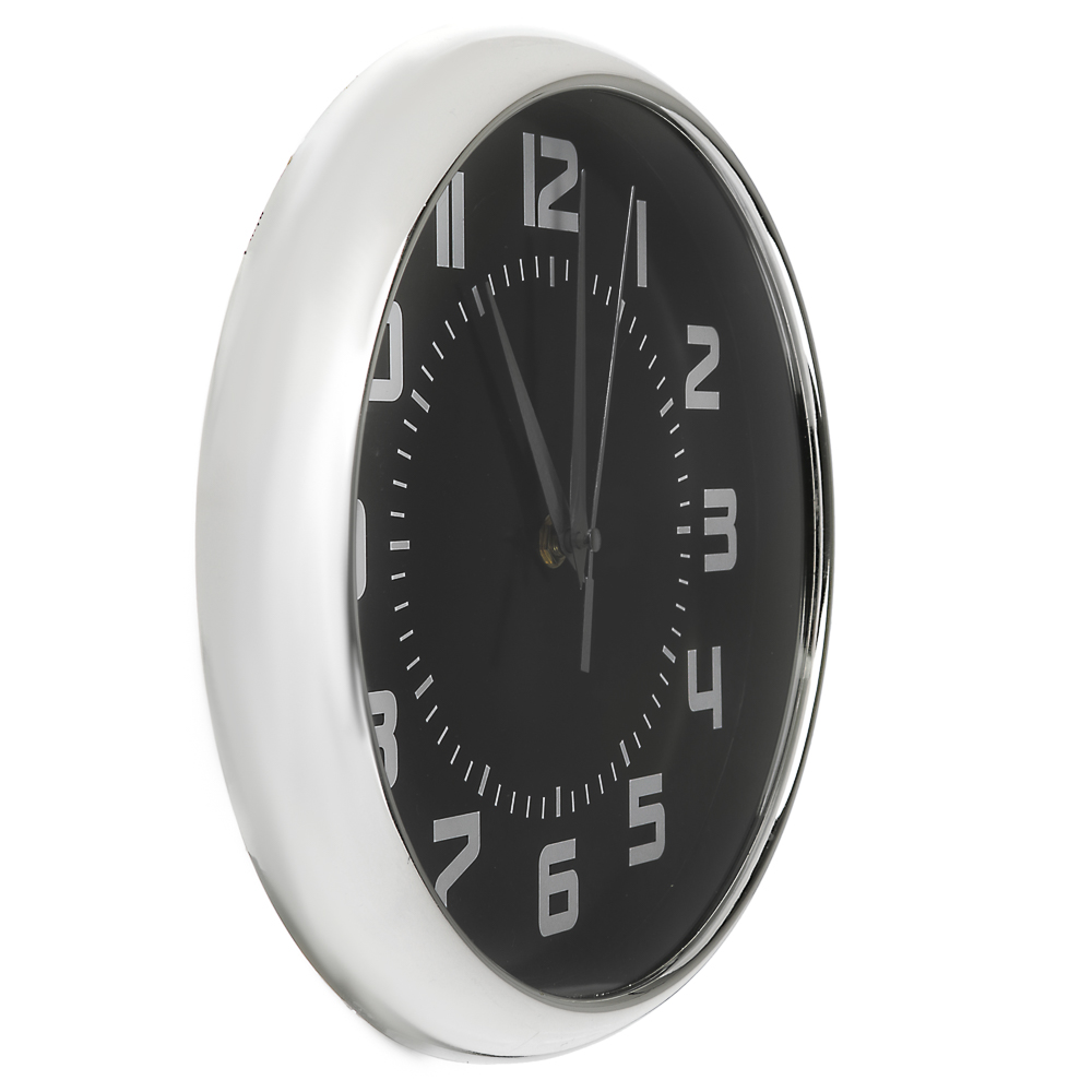 LADECOR CHRONO Часы настенные, 25 см, в хромированном канте, черные, пластик, 1хАА - #2