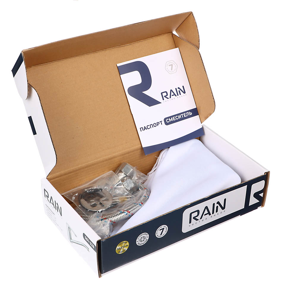 RAIN Смеситель для кухни Гранат, низкий излив, картридж 35мм, латунь, хром - #9