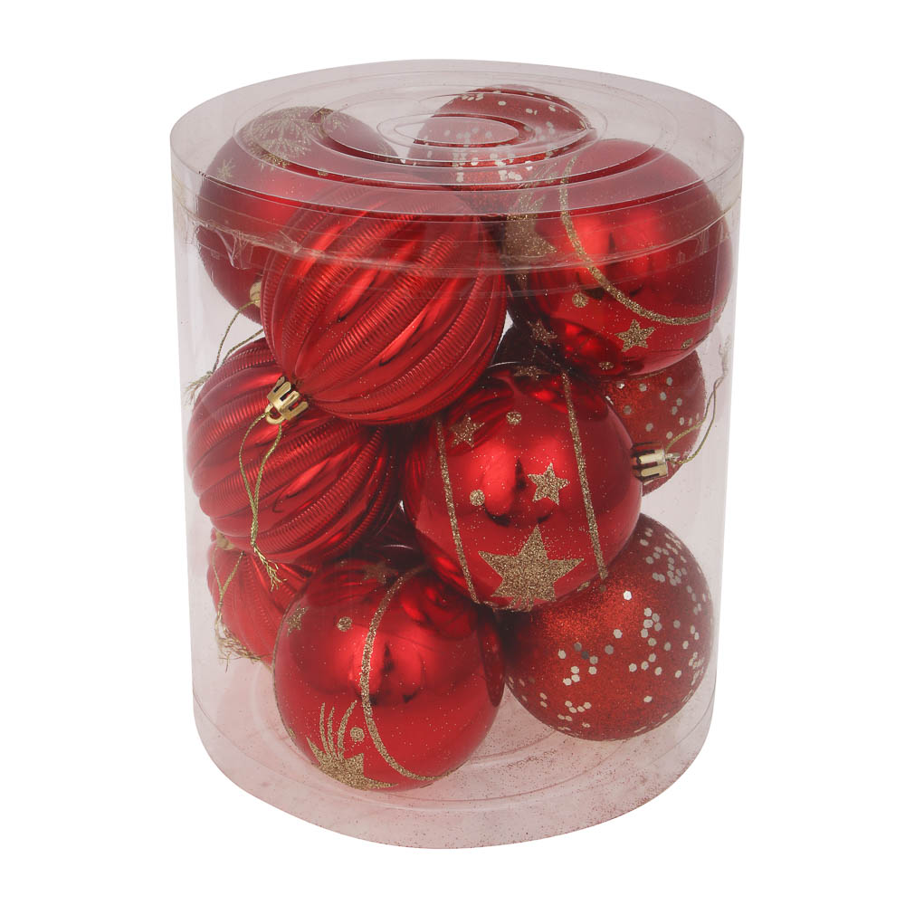 СНОУ БУМ Набор шаров 8см, 12шт, красный, 26-202 - #4