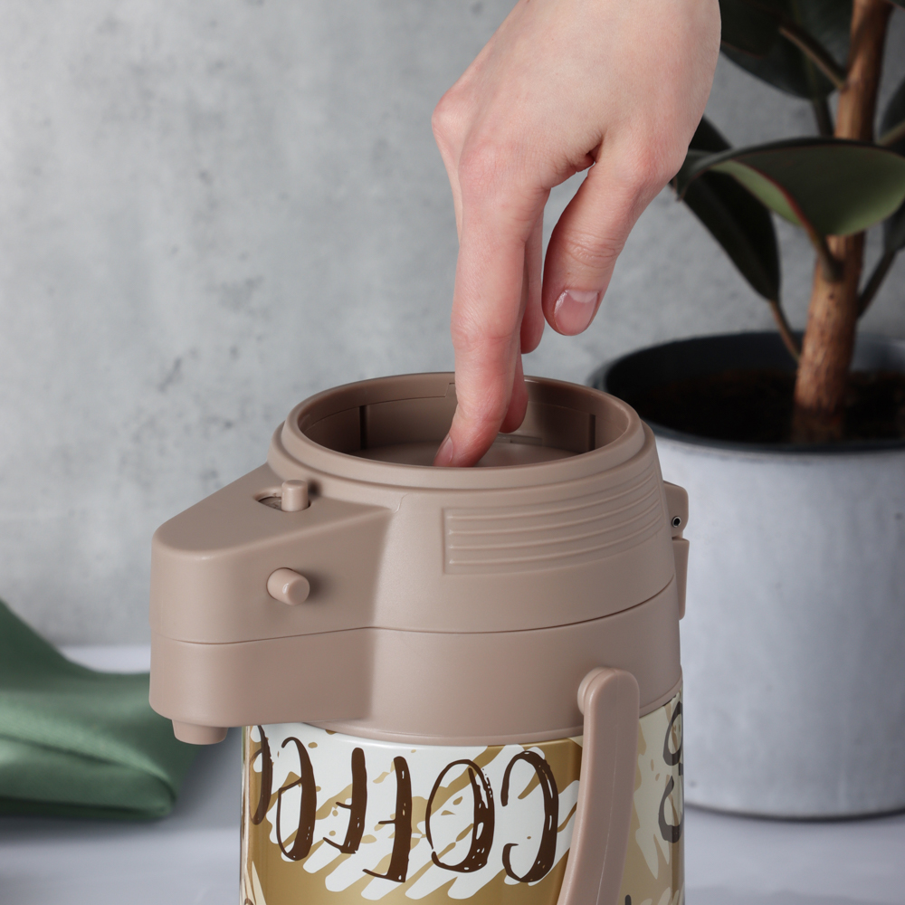 SATOSHI Термос с пневмонасосом "Мокко", стеклянная колба, 1,9 л. - #13