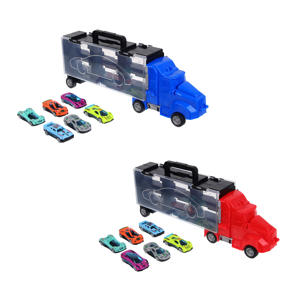 ИГРОЛЕНД Автоперевозчик, с запуском, 6 машинок, PP, 37х14,2х7,3 см, 2 дизайна - #2
