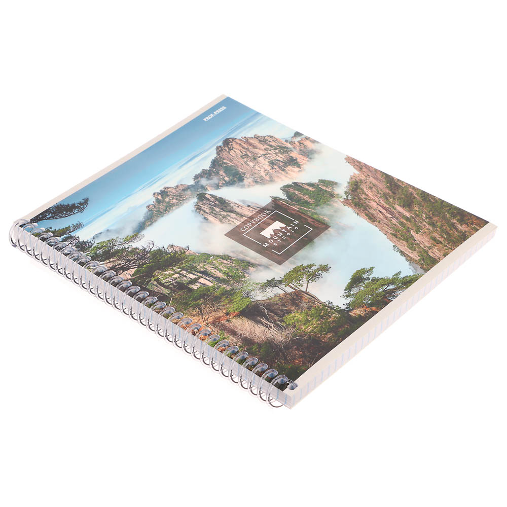 Тетрадь общая, 96 листов, в клетку, БЕЛЫЕ ЛИСТЫ, обл.мел. картон, спираль, микс - #26