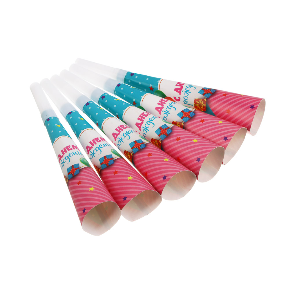 Набор праздничных гудков тм Fntastic, 6шт, 20,5х3,5см, бумага, пластик, 2 вида - #2