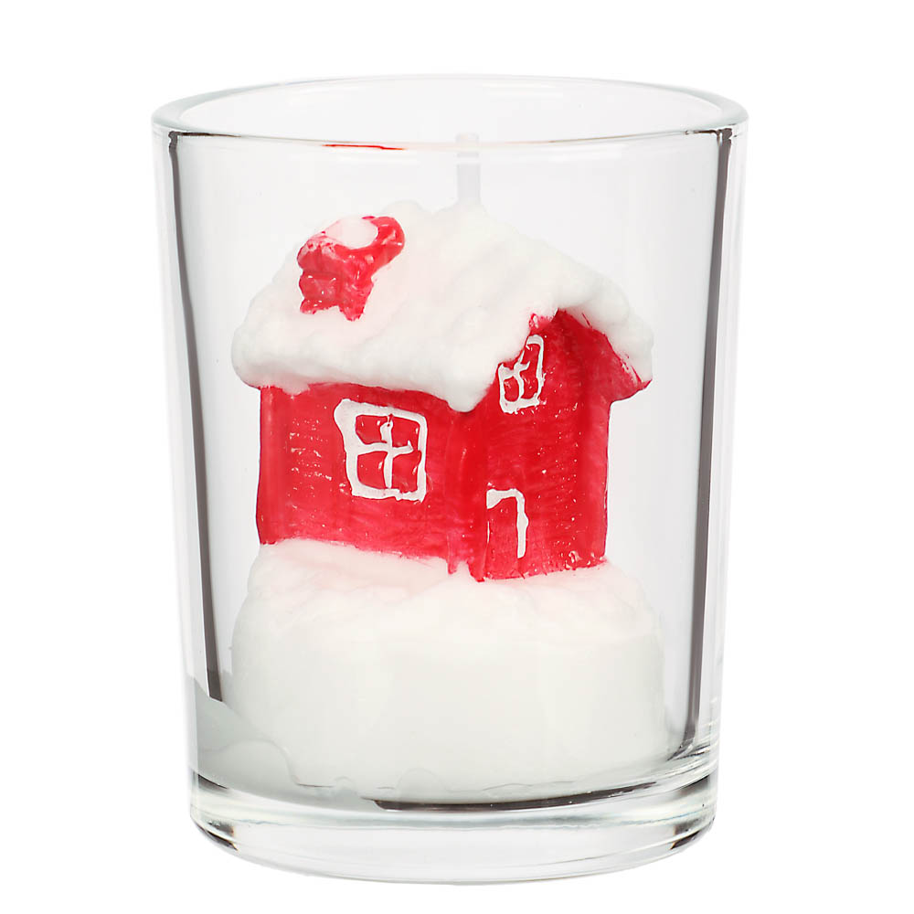 Свеча новогодняя в стеклянном стакане, 5x6 см, парафин, стекло, 4 вида - #8