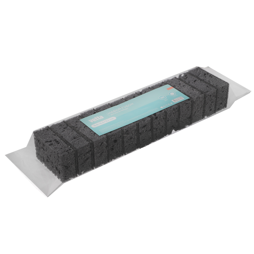 VETTA Набор губок для мытья посуды BLACK, 12 шт, 9,8x6,5x3,1 см, корал - #4
