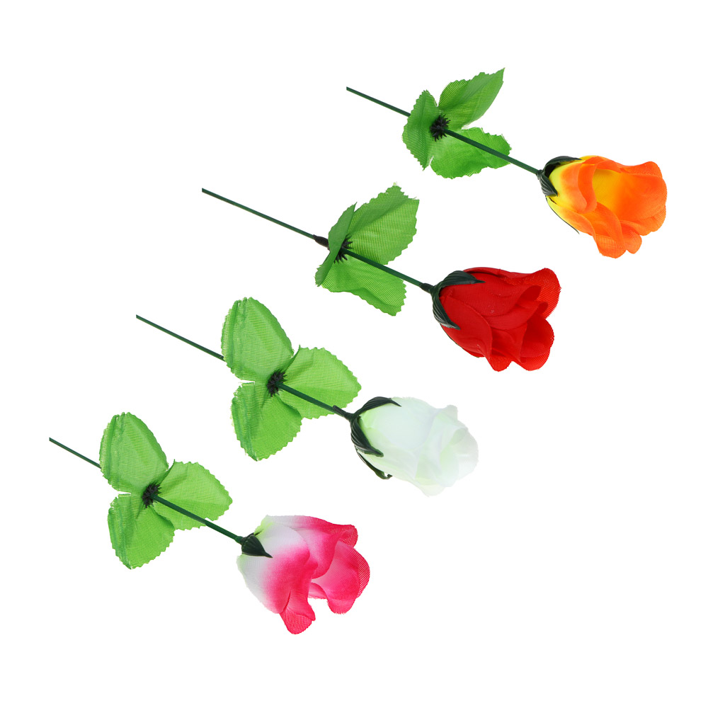 LADECOR Цветок искусственный роза, 35-40 см, пластик, 4 цвета - #1