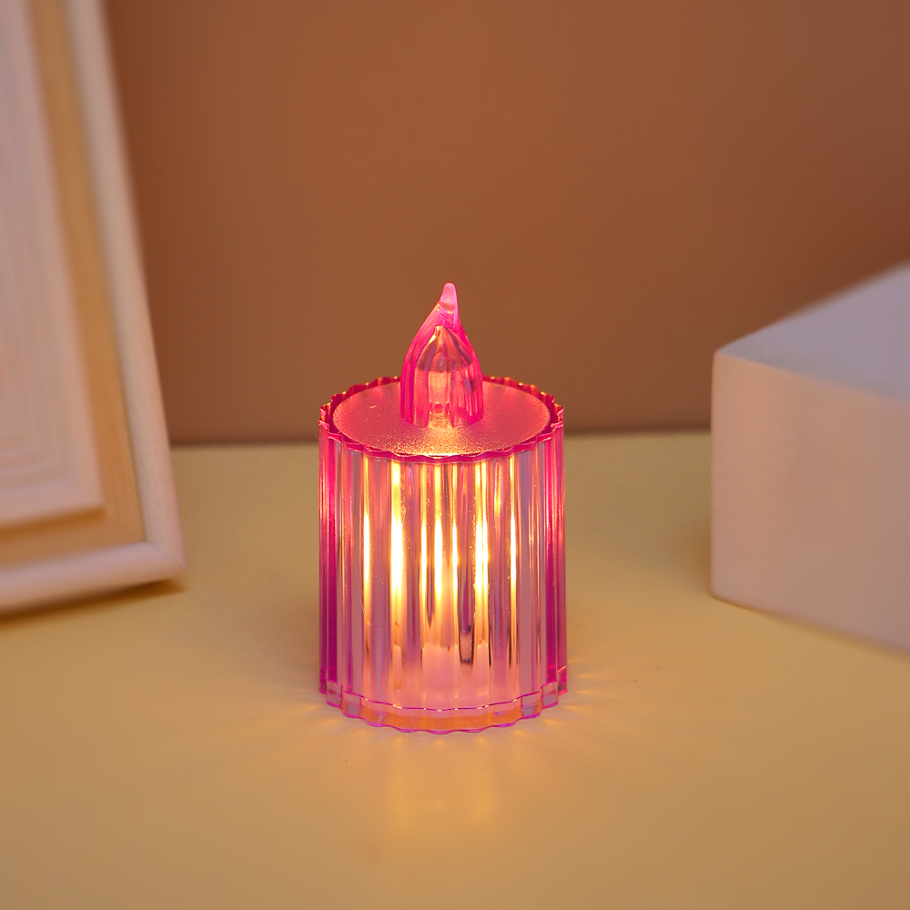 Светильник декор. в виде свечи с LED-подсветкой, 1 режим, полистирол, 3,6х6,5 см, 3хAG10,4цв.,арт.1 - #7