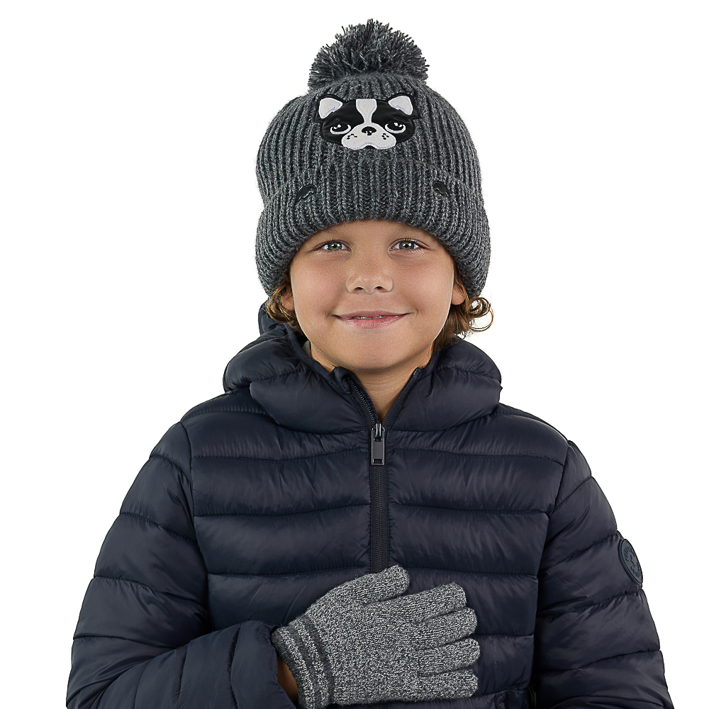 GALANTE Шапка бини детская на подкладе с аппликацией, р-р 52-54, 3 цвета, СЗШ24-24 - #15