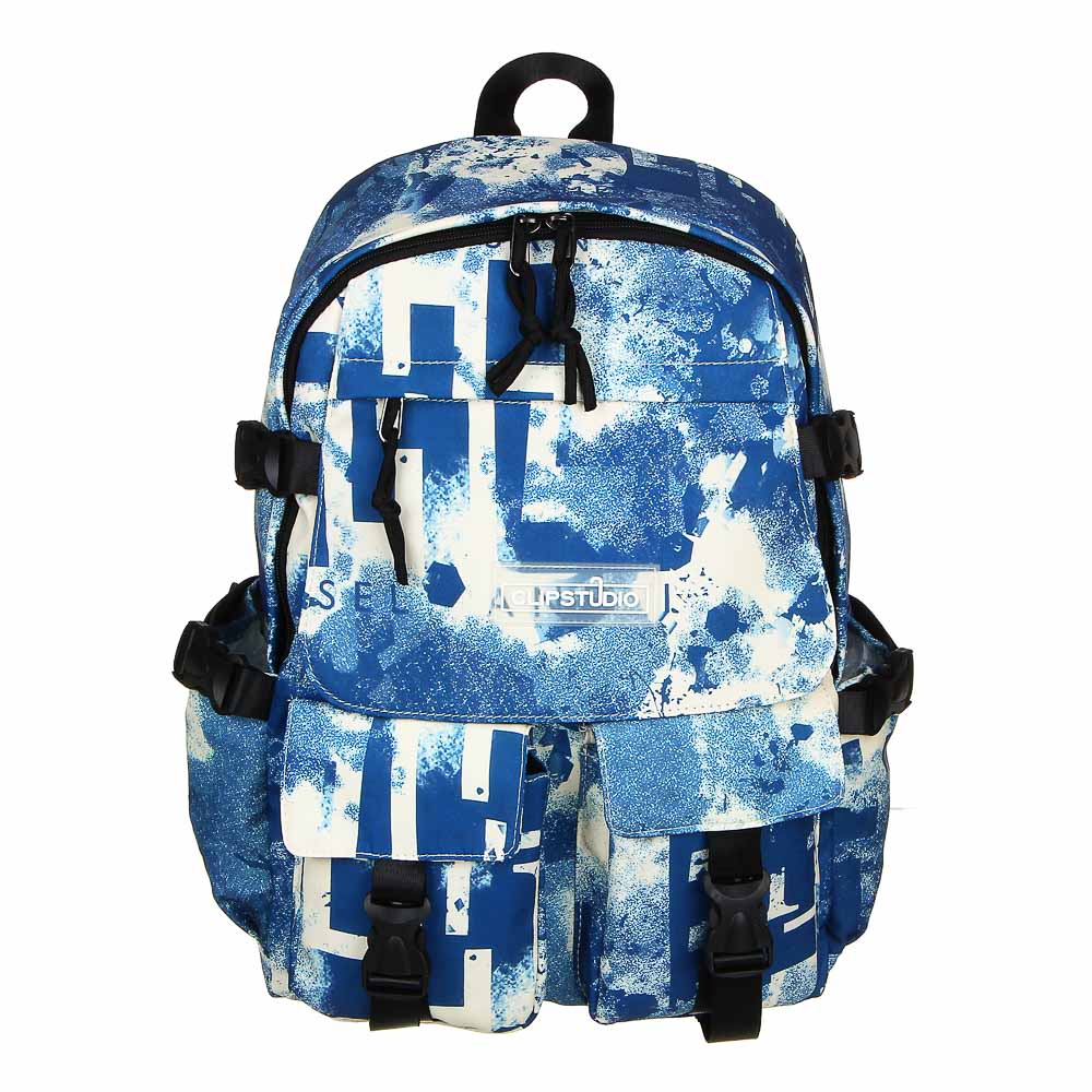 Рюкзак подростковый 45x33x14см, 1 отд.,5 карм.,2 пл.застежки,клапан с карманом,принт,ПЭ,4 дизайна - #2