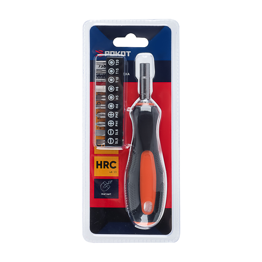 РОКОТ Отвертка насадка под биты + 10 бит - #6