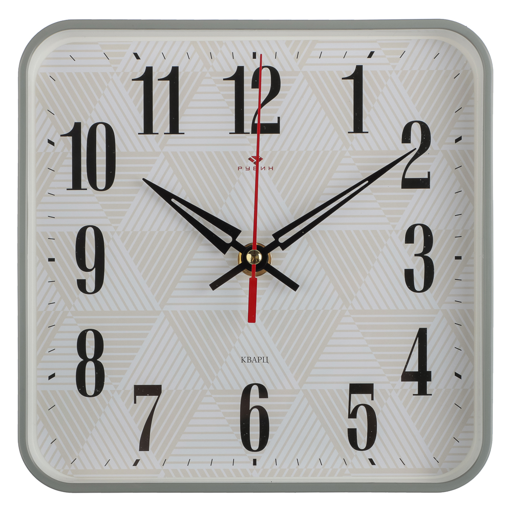 Часы настенные квадрат 19х19см, корпус серый "Геометрия", 1918-109 - #1