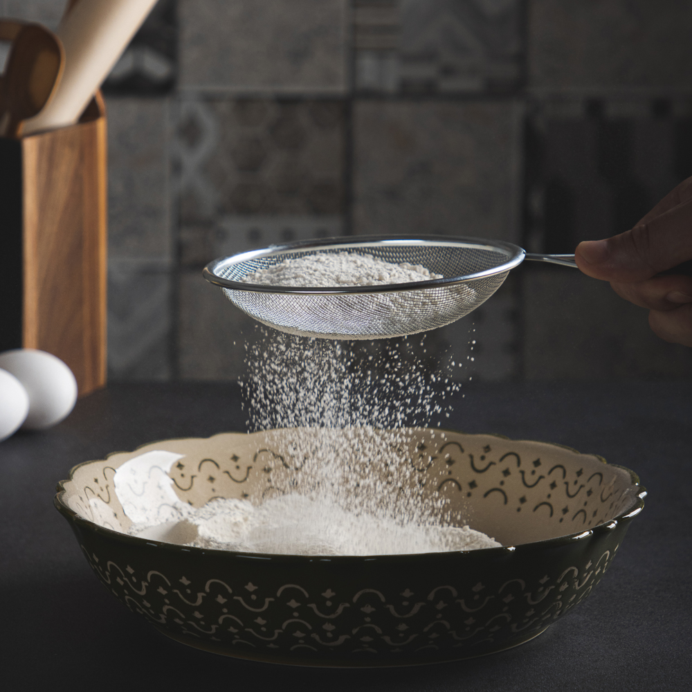 Сито с ободом и ручкой 14см, металл - #9