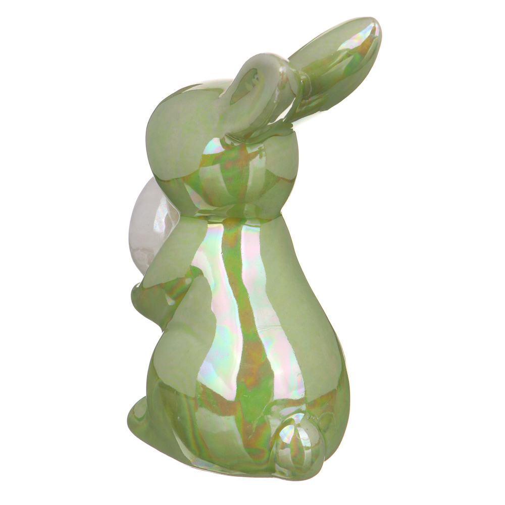 LADECOR Фигурка в виде зайчика с яйцом, керамика, 3 цвета, 11,2х7,4 см - #5