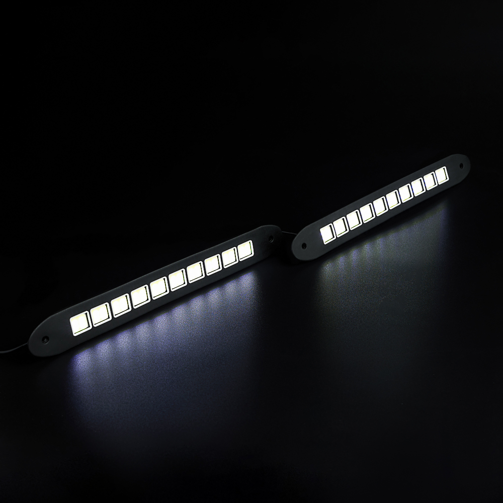 ЕРМАК Дневные ходовые огни, LED 40шт, гибкий резин. корп., 260мм, 12V, белый, 2шт. - #8