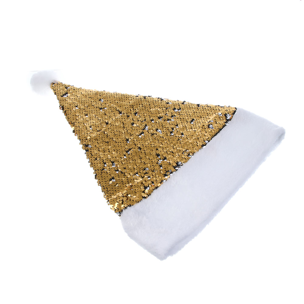 СНОУ БУМ Колпак новогодний с двусторонними пайетками, 28х42см, полиэстер, 3 дизайна - #5