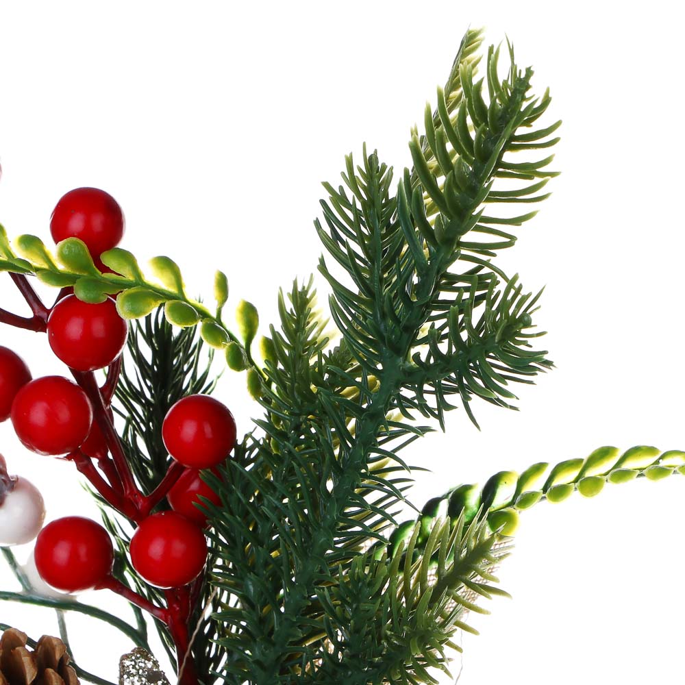 СНОУ БУМ Хвойный декор 29 см, пластик, пенопласт, металл, мешковина, дерево - #4