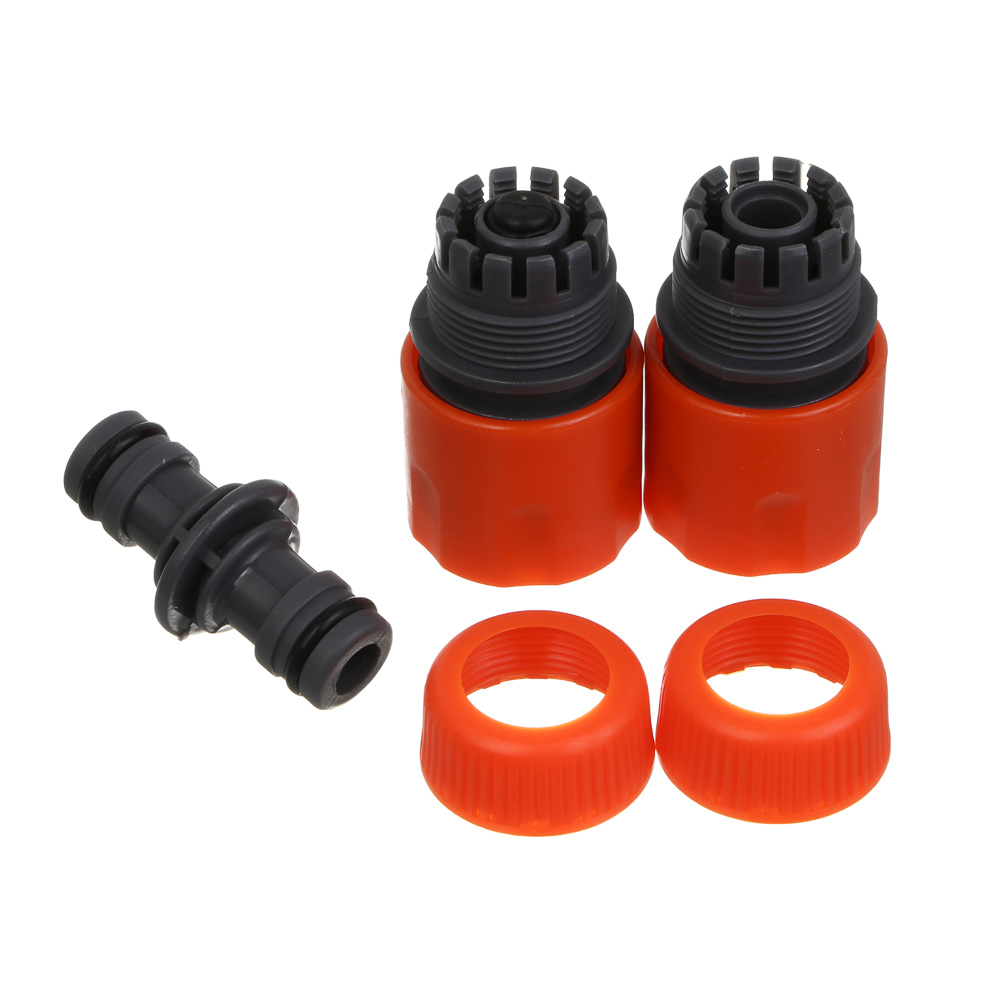 INBLOOM Набор для полива d1/2" (коннектор-1шт., коннектор с аквастопом-1шт., двойник-1шт.), ПП - #2