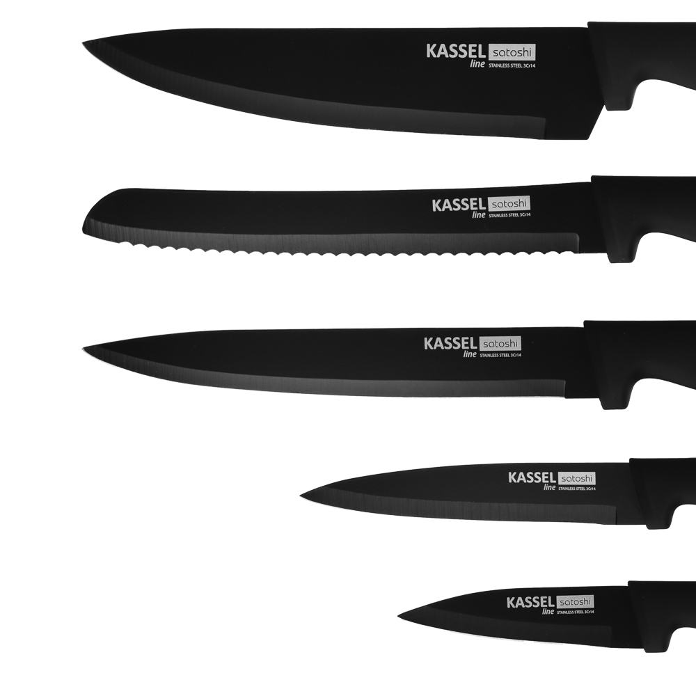 Набор ножей кухонных Satoshi "Кассель", 6 шт на подставке - #4