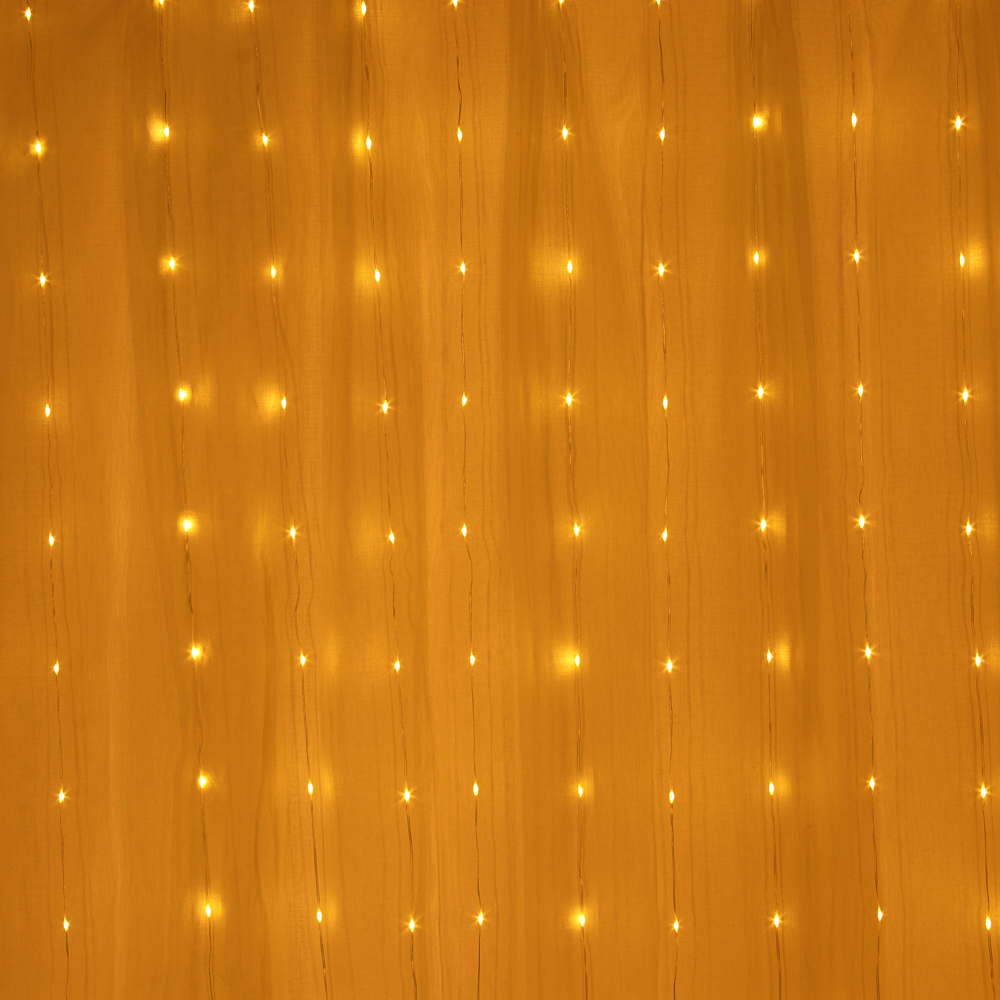 СНОУ БУМ Гирлянда эл. занавес 300 LED, 3х3м, 10 нитей, шампань, 8 реж, 220В - #8