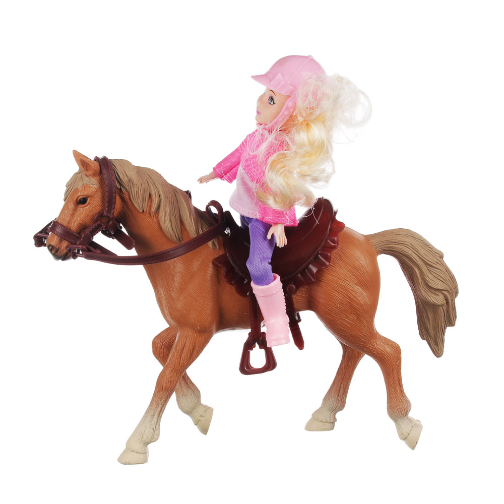 ИГРОЛЕНД Кукла шарнирная в виде наездницы с лошадкой, ПВХ, РР, 23,3x10x23,5см - #2